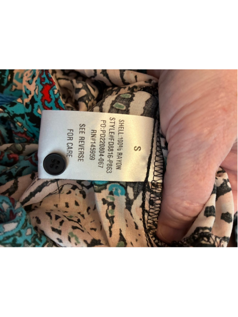 0256 NWT Size Small **Dress Forum** Turquoise Dress with Abstract Colors. - Picture 13 of 14